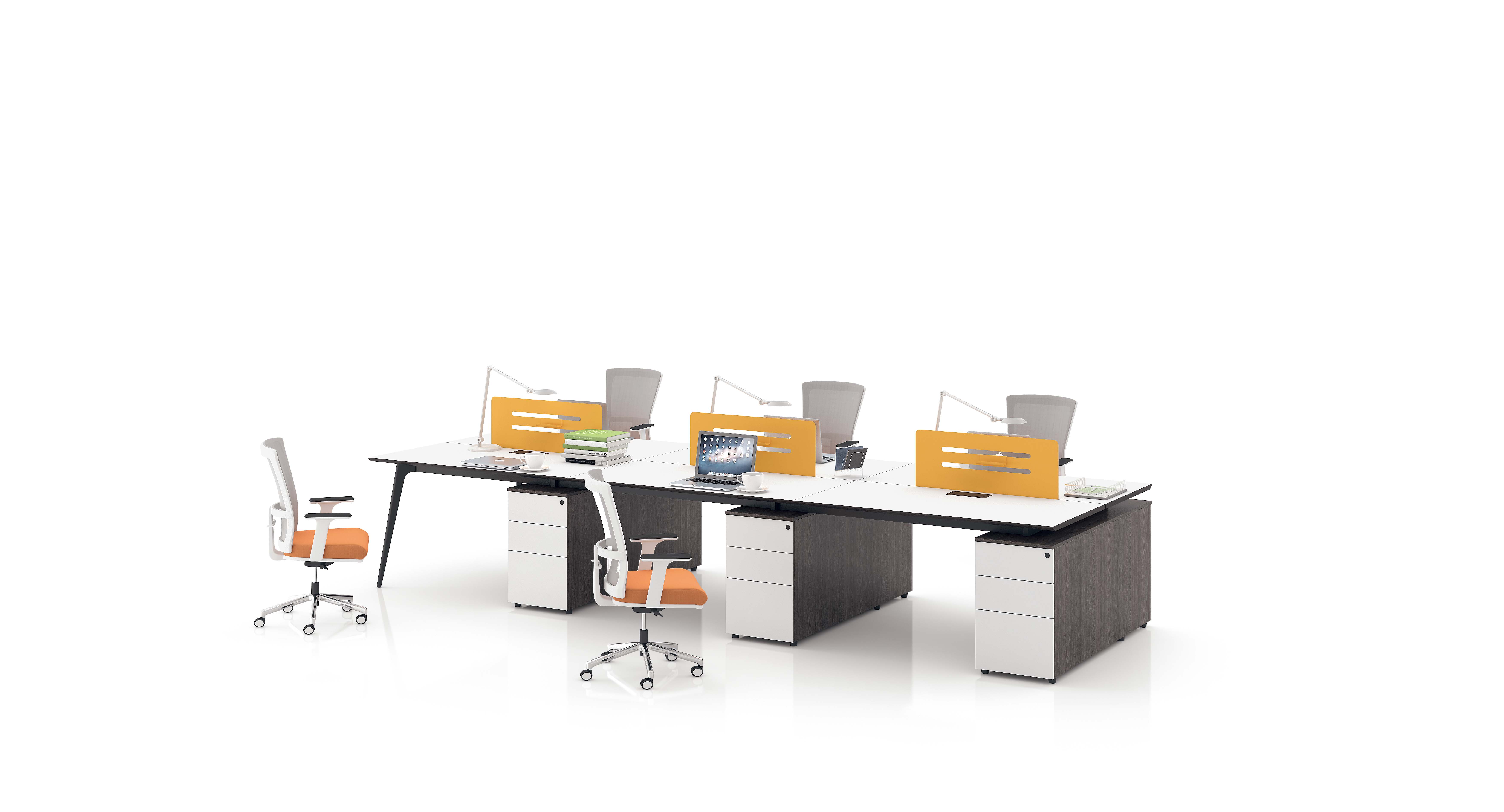 开放式钢架桌面屏风办公卡位